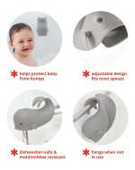 Skip Hop Bath Spout Cover, Universal Fit, Moby, Grey - Image 3